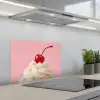 Kers - Slagroom - Roze keuken achterwand spatscherm klein -3d_schuin