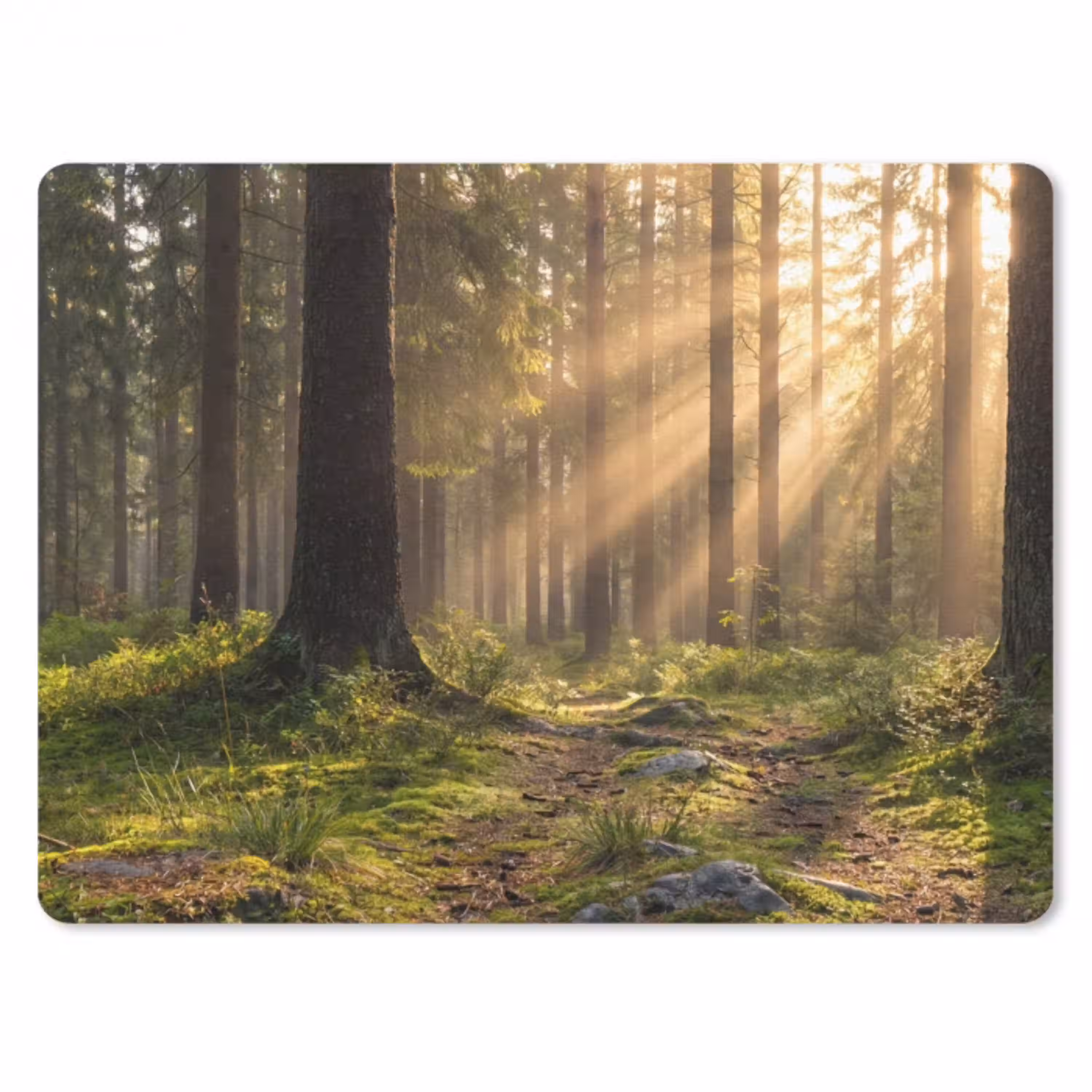 Bos - Zonlicht - Gras muismat rubber klein -3d