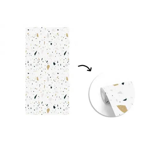 Terrazzo - Patroon - Wit - Neutraal fotobehang vinyl groot 64 -3d