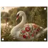 Zwaan - Bloemen - Natuur tuinposter los doek klein -3d