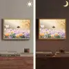 Viooltjes - bij - Zonlicht Light Box met batterij (Wandlamp) middel -sfeer3