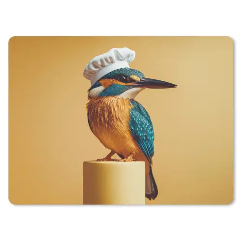 Ijsvogel - Pilaar - Koksmuts - Vogel muismat rubber klein -3d
