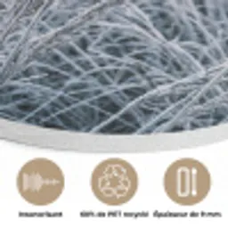 Rijp - Gras - Kristallen - Winter - Minimalistisch Akoestische PET Vilt - Rond klein -closeup_FR
