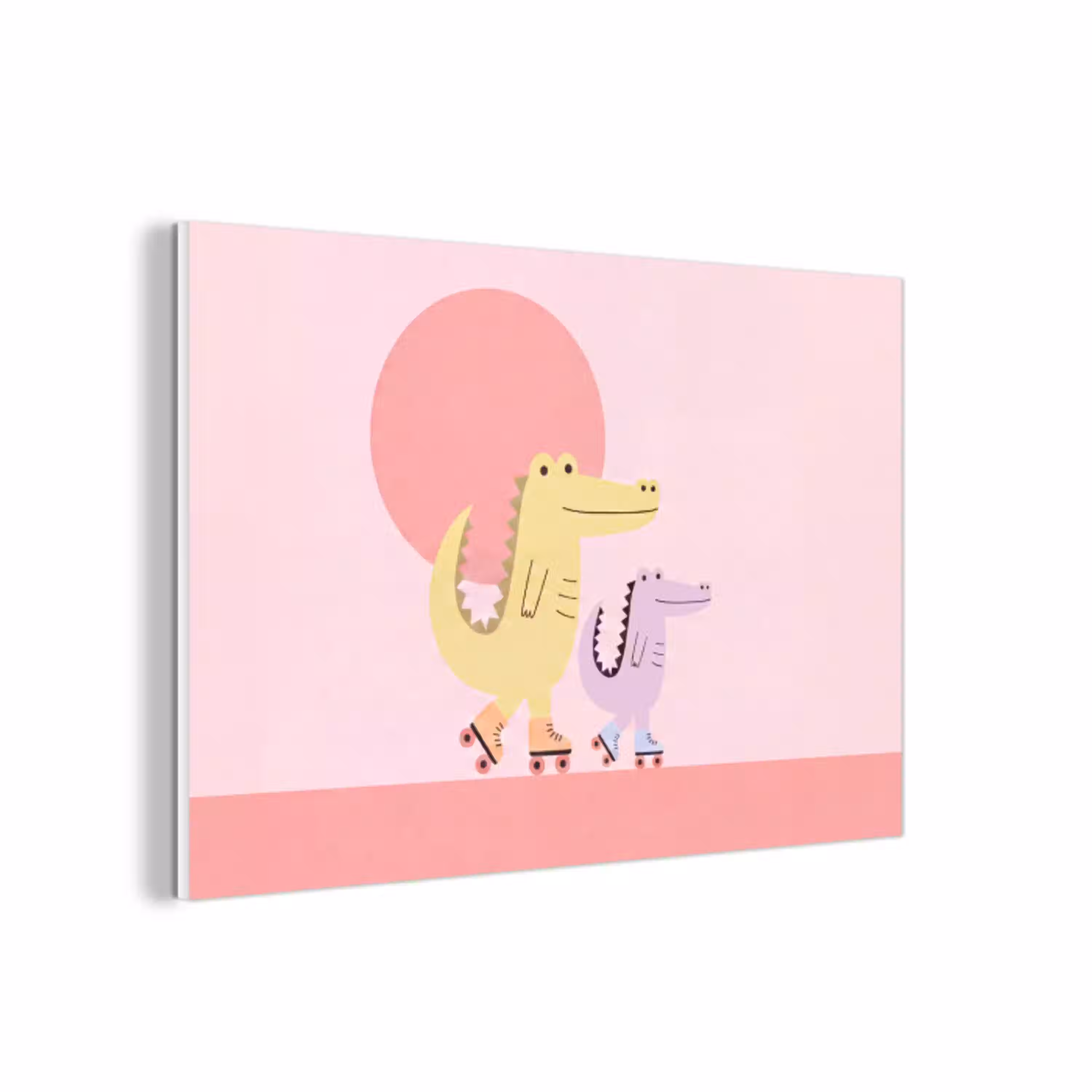 Dieren - Skaten - Illustratie - Speels - Roze forex 5mm xxl -3d