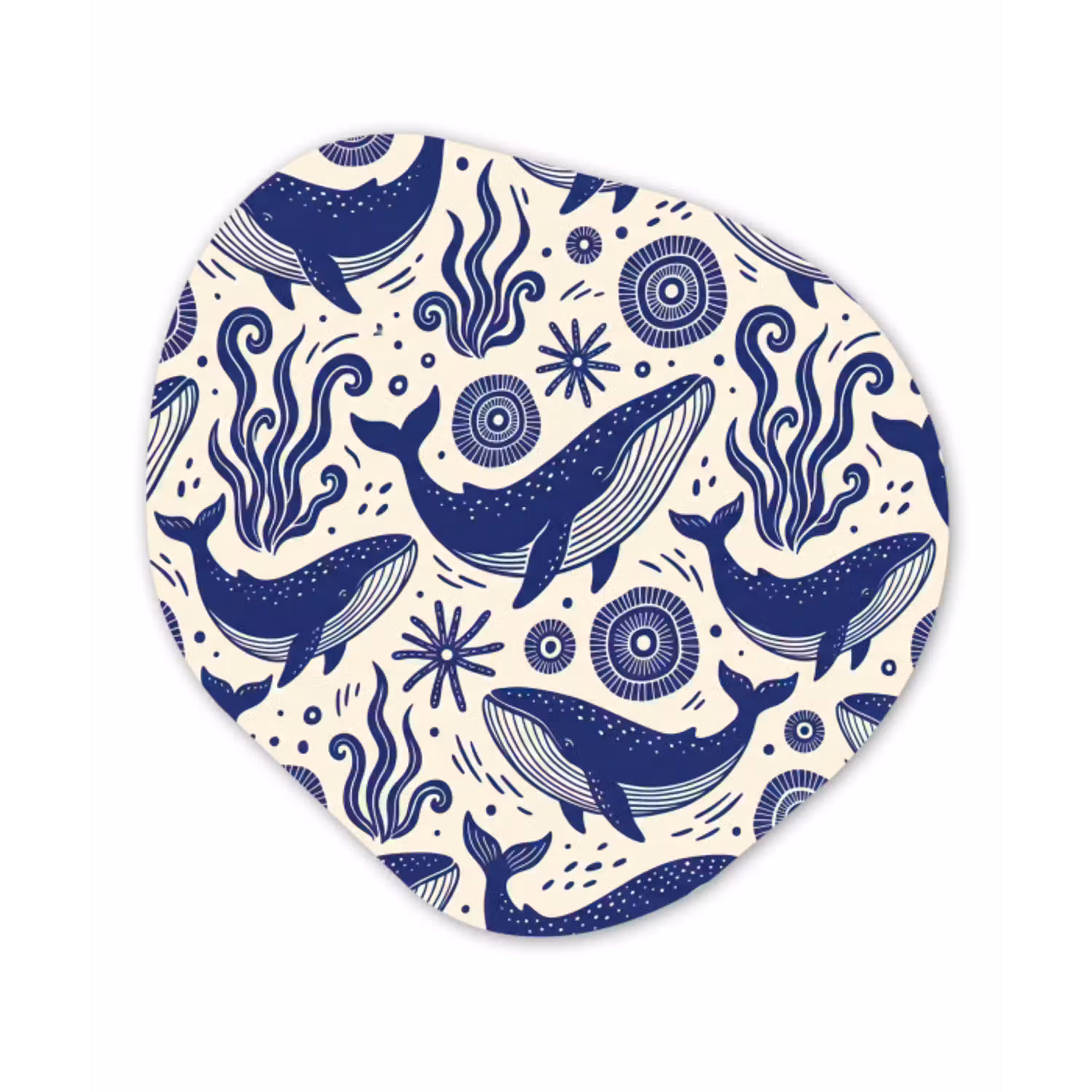 Walvis - Onderwater - Dieren - Abstract - Blauw Wandcirkel Organisch Forex 3mm klein -3d