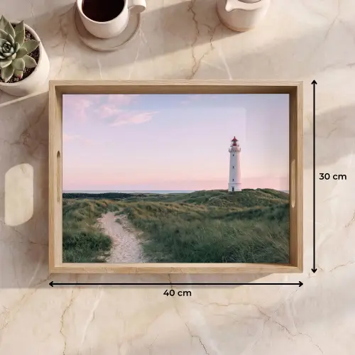 Vuurtoren - Duinlandschap - Zee Dienblad Rechthoek middel -USP_Formaat