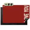 Schuin - Loveyou - Rood Inductie beschemer met haakjes klein -3d