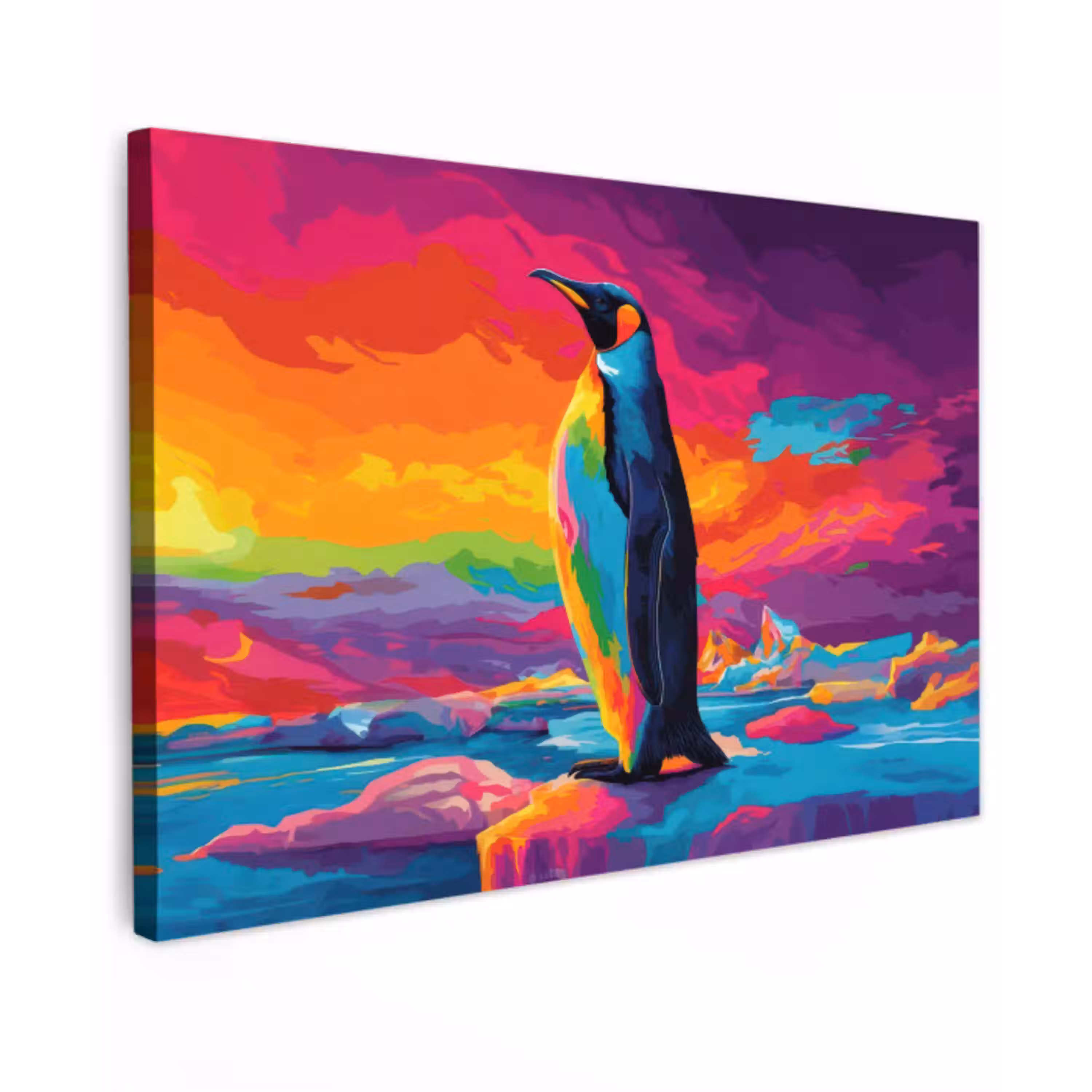 Ijsschots - Pinguïn - Abstract - Lucht canvas 2cm klein -z3d