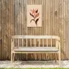 Minimalistisch - Bloem - Bladeren - Beige Tuinposter op houten frame 2 cm dik klein -sfeer4