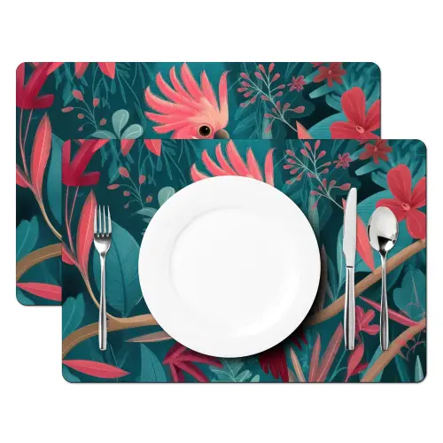 Kaketoe - Tropische bladeren - Tak Placemat vinyl groot -zzsfeer2_Kitchenyeah-website