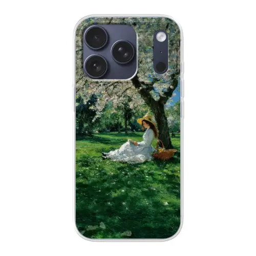 Vrouw - Boom - Boek - Mandje Telefoonhoesje iPhone 17 Pro klein -3d