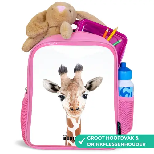 Gerrie Giraffe Kinderrugzak - Roze middel -inhoud_NL