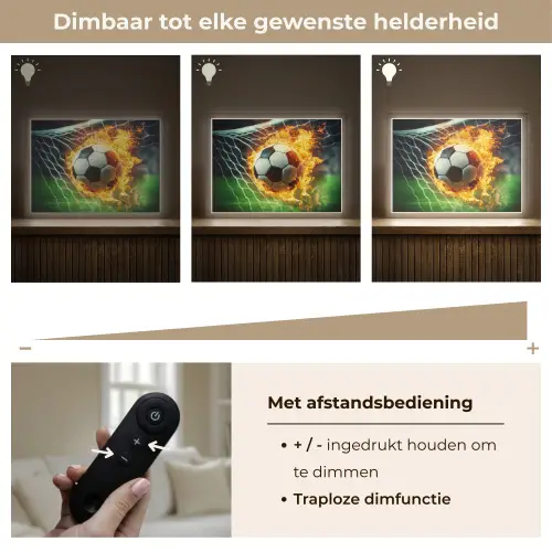 Voetbal - Goal - Doelnet - Vuur Light Box met batterij (Wandlamp kind) middel -USP_dimbaarNL