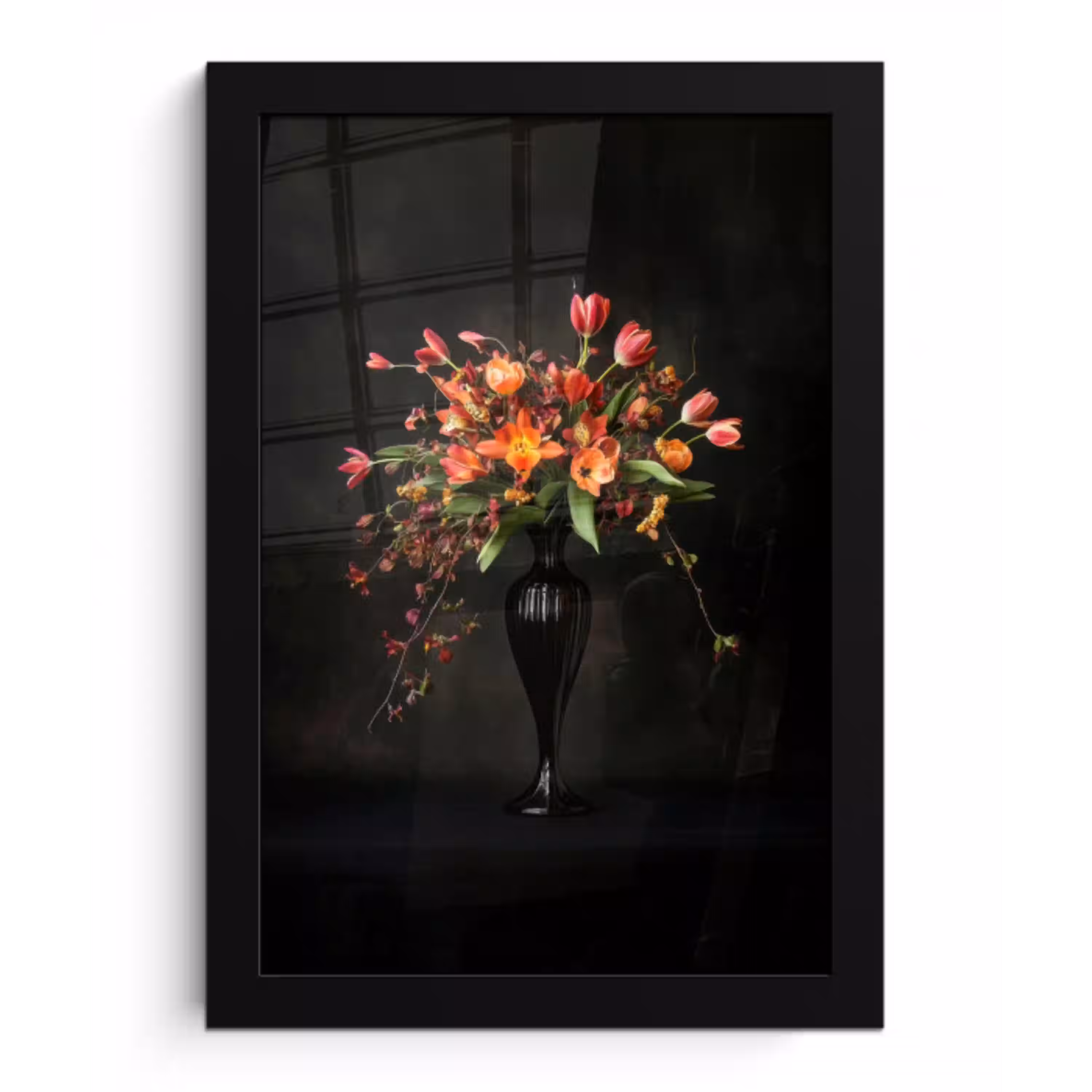 Sierlijk - Boeket - Vaas fotolijst zwart zonder passe partout klein -3d