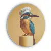 Ijsvogel - Pilaar - Koksmuts - Vogel Akoestische PET Vilt - Rond klein -3d