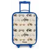 Retro voertuigen patroon Kinderkoffer - Blauw klein -zz3dotto