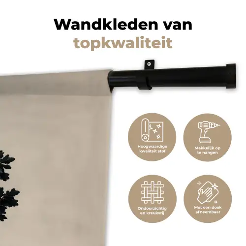 Eikenboom - Schaduw - Egaal Wandkleed katoen klein -sfeer2