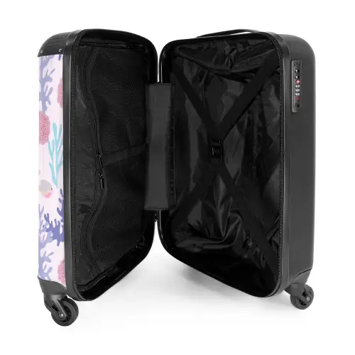 Summer memories - Onderwaterpatroon met kleurrijke dieren NBS - Handbagage koffer - Kinderen Unisex middel -binnenkant
