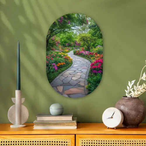 Park - Bloemen - Tuin Wandcirkel Ovaal Forex klein -sfeer2