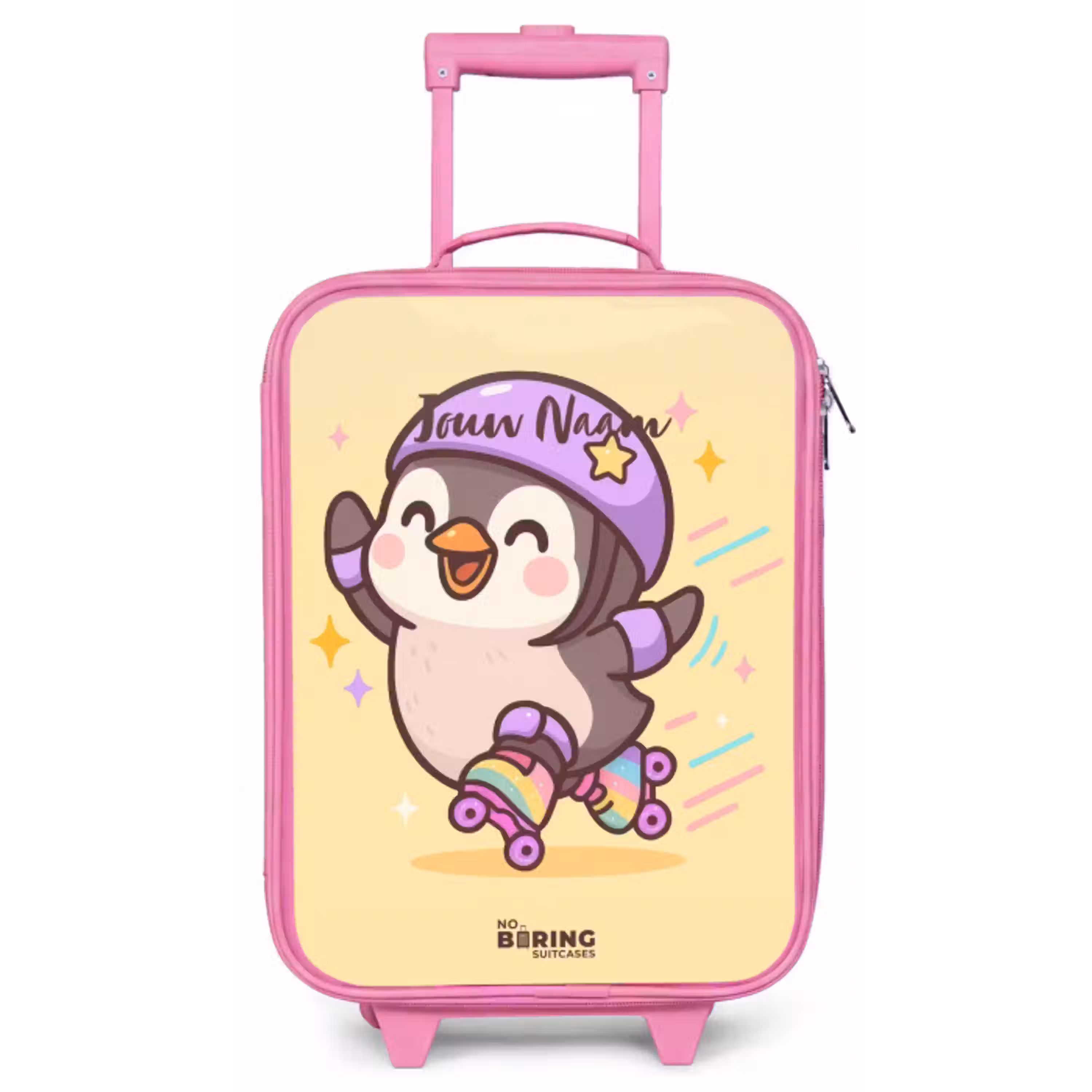 Kawai - Pinguin - Rolschaatsen Kinderkoffer - Roze klein -zz3dotto