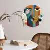 Geometrisch - Strakke vormen - Kleurrijk Wandcirkel kunststof plaat 5mm dik klein -sfeer4