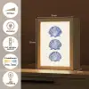 Schelpen - Blauw - Patroon Light Box met kabel (Tafellamp) klein -USP_NL