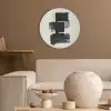 Rechthoeken - Penseelstreken - Abstract - Zwart Akoestische PET Vilt - Rond klein -sfeer1