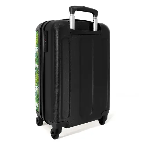 Palm bladeren patroon licht groen NBS - Handbagage koffer - Kinderen Unisex middel -achterkant