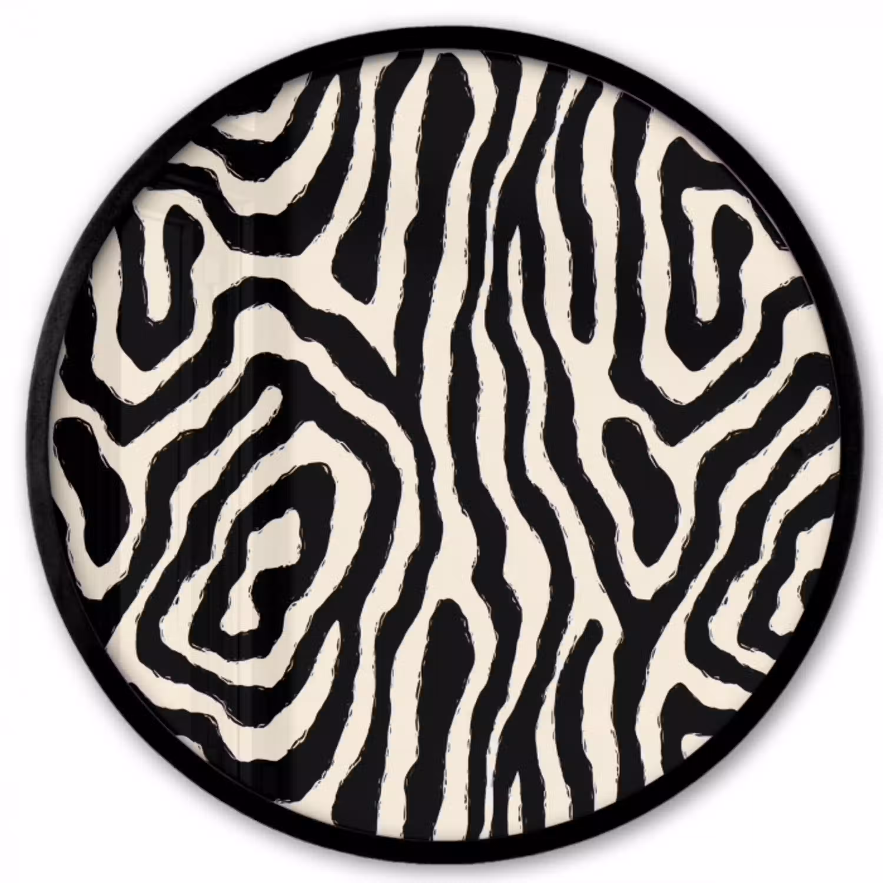Zebra - Zwart - Abstract Fotolijst rond zonder passe partout klein 856 -3d