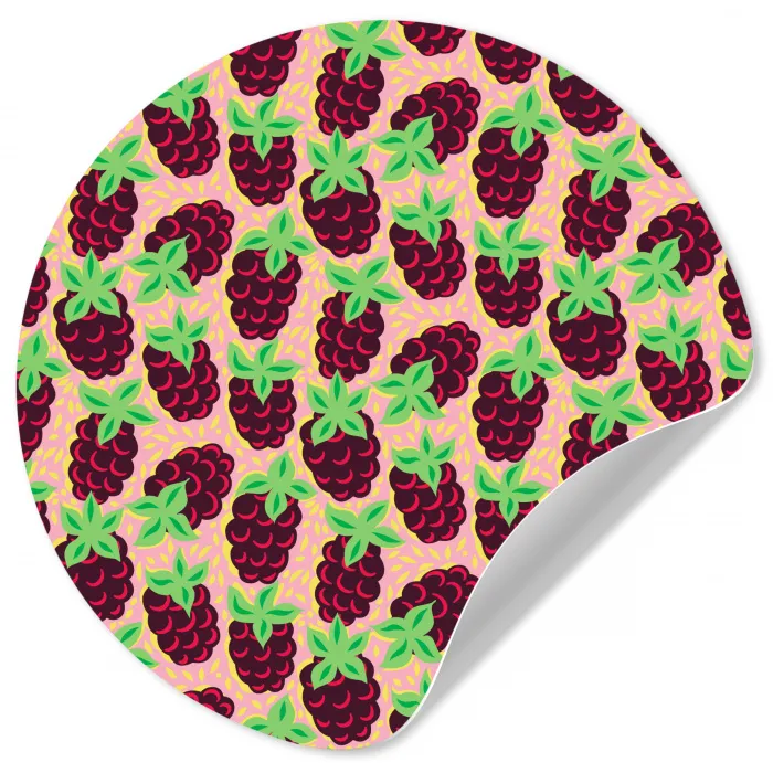 Frambozen - Rood - Roze - Patroon Wandcirkel behangsticker klein 186 -3d