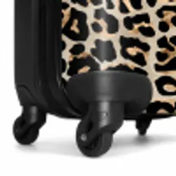 Dierenprint - Bruin - Panter NBS - Handbagage koffer - Unisex middel -wiel
