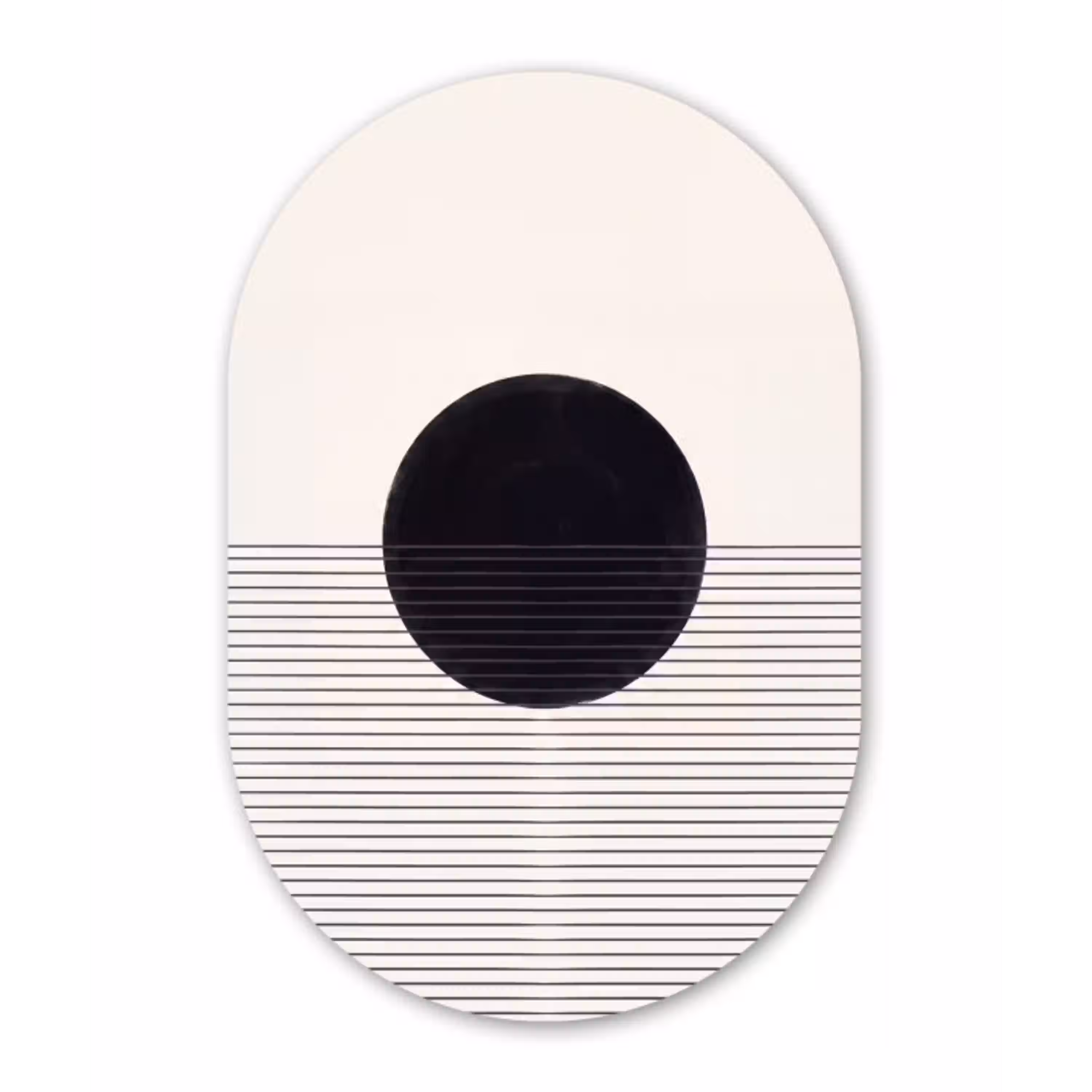 Cirkel - Lijnen - Abstract Wandcirkel Ovaal Glas middel -3d