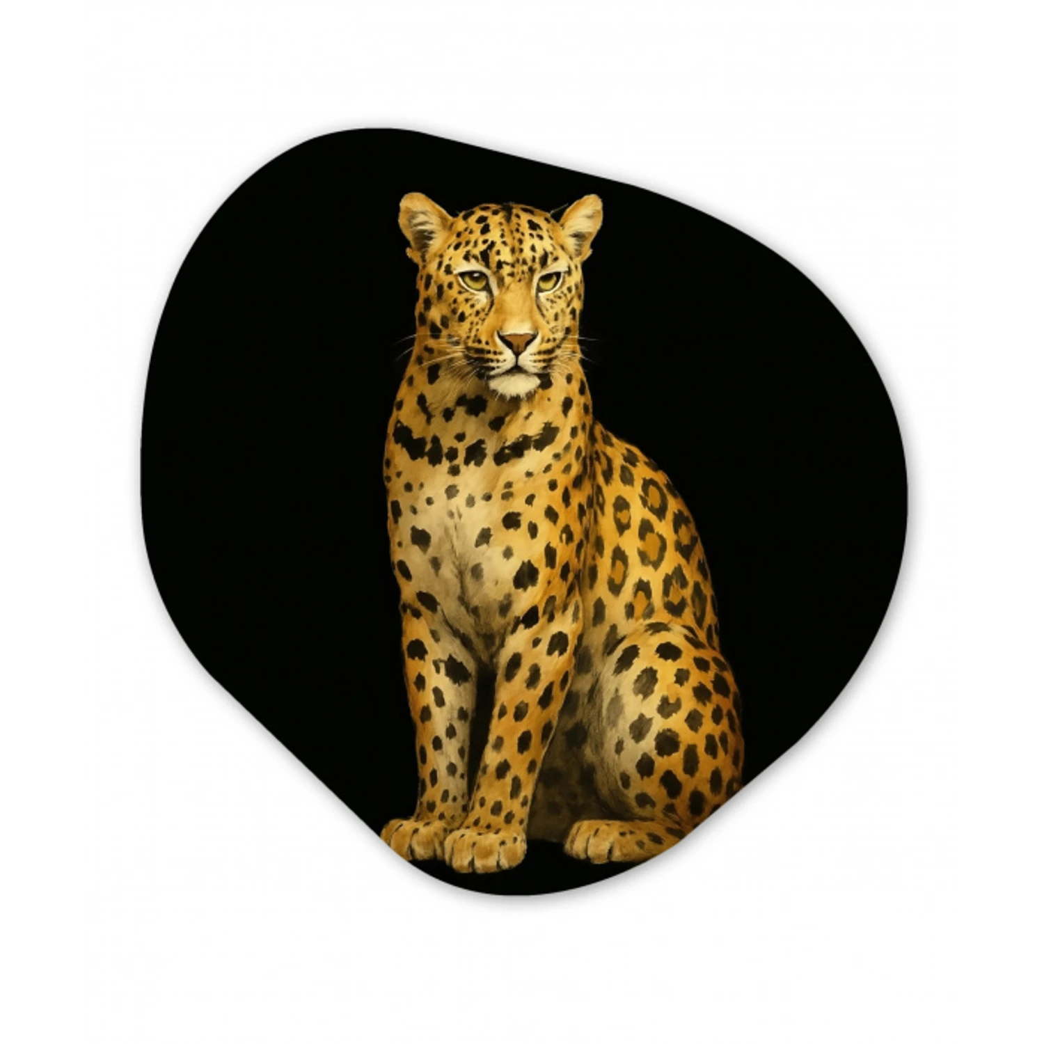 Panter - Realistisch - Bruin Wandcirkel Organisch Plexiglas middel -3d