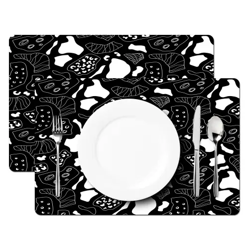 Wit - Zwart - Vormen - Patroon Placemat vinyl groot 368 -zzsfeer2_Kitchenyeah-website