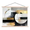 Abstract - Goud - Zilver - Vormen - Aesthetic textielposter latten blank klein -3d