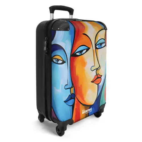 Hoofd - Olieverf - Schilderij - Kleurrijk NBS - Handbagage koffer - Kinderen Unisex middel -productfoto_3d