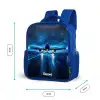 Vliegtuig opstartend in futuristisch nachtlandschap Kinderrugzak - Blauw middel -productfoto_formaten