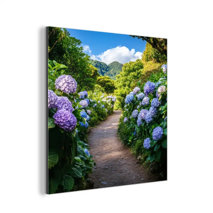 Hortsensia - Pad - Bloemen aluminium wit klein -3d