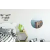 Houten steiger - Helderblauwe lucht Wandcirkel aluminium klein -kinderkamer