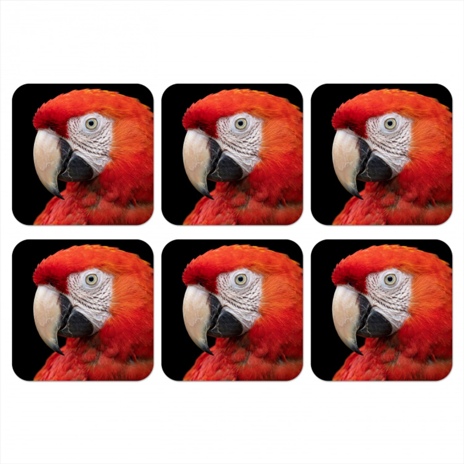 Ara - Portret - Rood onderzetter kurk middel -3d