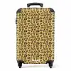 Luipaardprint op goudgele achtergrond NBS - Handbagage koffer - Volwassenen Unisex middel -productfoto_recht