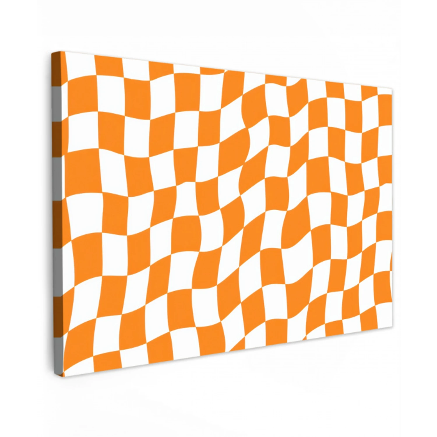 Golvend - Patroon - Oranje Tuinposter op houten frame 2 cm dik klein 845 -3d