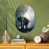 Olifant - Dieren - Licht - Bos - Natuur - Wilde dieren Wandcirkel Ovaal Forex klein -sfeer2