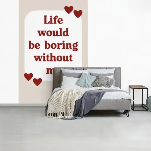 Quote - Tekstballon - Hartjes fotobehang vinyl groot -slaapkamer