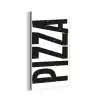 Pizza - Japandi - Decoratie - Vintage aluminium wit klein -3d
