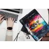 Rendier - Gewei - Krans - Kleurrijk laptophoes neopreen klein -bureau