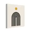 Minimalistisch - Zwarte boog - Gouden cirkel aluminium wit klein -3d