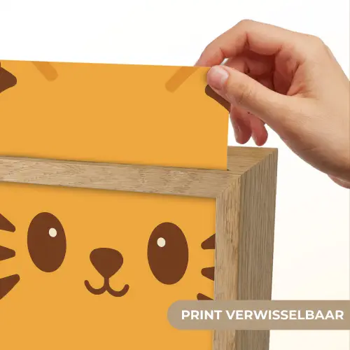 Kat - Simplistisch - Oranje - Vrolijk Light Box met kabel (Kinderlampje) klein -USP_websiteprintNL