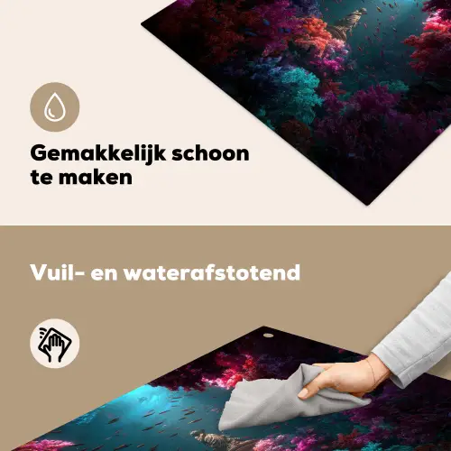 Standbeeld - Zeebodem - Koraal - Kleurrijk Inductie beschemer met haakjes middel -ky-schoon-nl