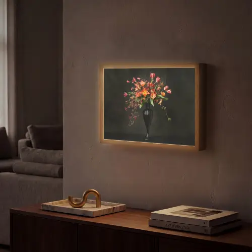 Sierlijk - Boeket - Vaas Light Box met batterij (Wandlamp) middel -sfeer1